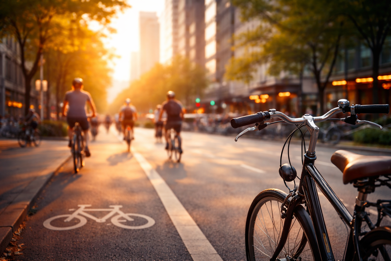European students cycling
